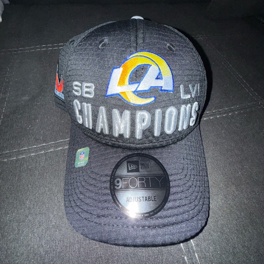 Rams New Era Black Super Bowl Champions Cap